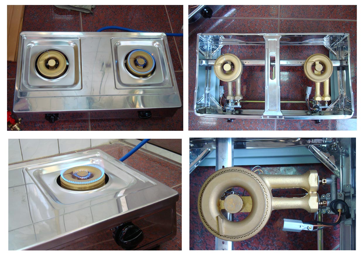 Two stainless steel gas stove / double tube copper stove head (Safety